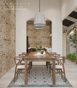 Phòng ăn - Nhà phố Bình Phước - Phong cách Indochine 