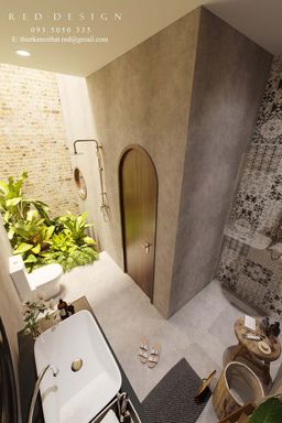 Phòng tắm - Nhà phố Bình Phước - Phong cách Indochine 
