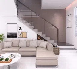 Phòng khách - Nhà phố liền kề Park Riverside Quận 9 - Phong cách Modern 