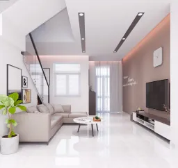 Phòng khách - Nhà phố liền kề Park Riverside Quận 9 - Phong cách Modern 