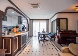 Phòng bếp, Phòng ăn - Căn hộ Sunrise City View Quận 7 - Phong cách Indochine 