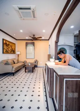 Phòng khách - Căn hộ Sunrise City View Quận 7 - Phong cách Indochine 