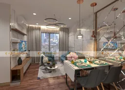 Phòng khách, Phòng ăn - Căn hộ Vinhomes Grand Park Quận 9 - Phong cách Modern + Scandinavian 