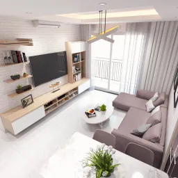 Phòng khách - Căn hộ Orchard Park View Phú Nhuận - Phong cách Scandinavian 