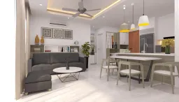 Phòng khách, Phòng ăn - Căn hộ Vistar Verde Quận 2 - Phong cách Scandinavian 