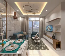 Phòng khách, Phòng ăn - Căn hộ Jamila Khang Điền Quận 9 - Phong cách Modern 