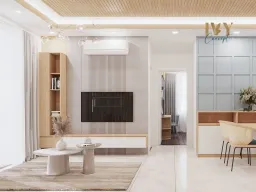 Phòng khách - Căn Hộ Mẫu 2PN Mia Trung Sơn - Phong cách Scandinavian + Modern 
