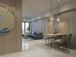 Phòng khách, Phòng ăn - Căn Hộ Emerald Celadon City Quận Tân Phú - Phong cách Japandi 
