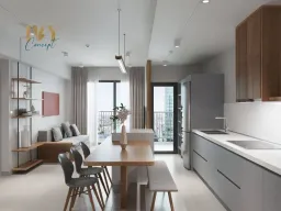 Phòng khách, Phòng bếp, Phòng ăn - Căn Hộ Emerald Celadon City Tân Phú - Phong cách Japandi 