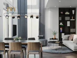 Phòng khách, Phòng ăn - Căn hộ Ehome 1 Quận 9 - Phong cách Modern 