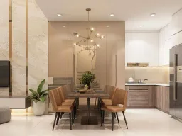 Phòng bếp, Phòng ăn - Căn hộ Emerald Celadon Tân Phú - Phong cách Modern 