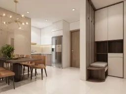 Phòng bếp, Phòng ăn, Lối vào - Căn hộ Emerald Celadon Tân Phú - Phong cách Modern 