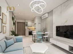 Phòng khách, Phòng bếp, Phòng ăn - Căn hộ Vinhomes Grand Park Quận 9 (Ms Hương) - Phong cách Modern 