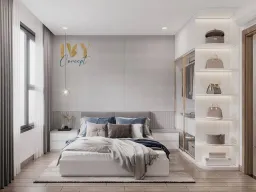 Phòng ngủ - Căn hộ Vinhomes Grand Park Quận 9 (Mr Derrick) - Phong cách Modern 