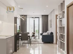 Phòng khách, Phòng ăn - Căn hộ Vinhomes Grand Park Quận 9 (Mr Derrick) - Phong cách Modern 