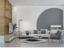 Phòng khách - Nhà phố 3PN Dĩ An Bình Dương - Phong cách Modern 