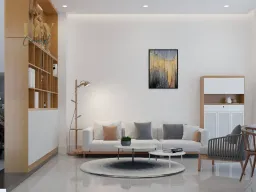 Phòng khách - Nhà phố 3PN Dĩ An Bình Dương - Phong cách Modern 