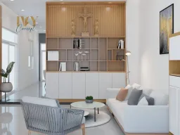 Phòng khách - Nhà phố 3PN Dĩ An Bình Dương - Phong cách Modern 