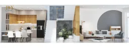 Phòng khách, Phòng bếp, Phòng ăn - Nhà phố 3PN Dĩ An Bình Dương - Phong cách Modern 