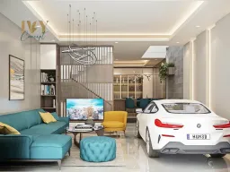 Phòng khách - Nhà phố Lê Quang Định Quận Phú Nhuận - Phong cách Modern 
