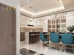 Phòng bếp, Phòng ăn - Nhà phố Lê Quang Định Quận Phú Nhuận - Phong cách Modern 