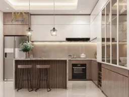 Phòng bếp - Nhà phố Lê Quang Định Quận Phú Nhuận - Phong cách Modern 