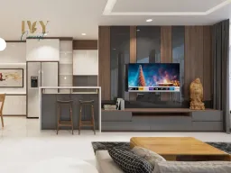 Phòng khách - Căn hộ Petro Landmark Quận 2 150m2 (Mr Việt) - Phong cách Modern 