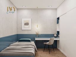 Phòng ngủ - Căn hộ Petro Landmark Quận 2 - Phong cách Color Block 