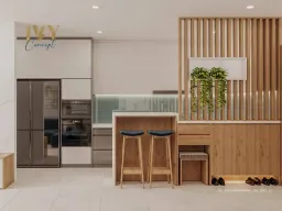 Phòng bếp, Lối vào - Căn hộ Petro Landmark Quận 2 - Phong cách Modern 