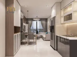 Phòng khách, Phòng bếp, Phòng ăn - Căn hộ Vinhomes Grand Park Quận 9 (Ms Hân) - Phong cách Modern 