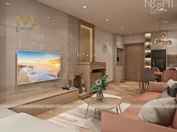 Phòng khách, Lối vào - Căn hộ Emerald Celadon City Tân Phú (Mr Long) - Phong cách Modern 