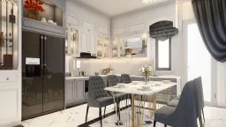 Phòng bếp, Phòng ăn - Villa Bình Dương - Phong cách Neo Classic 