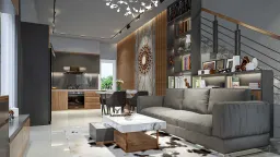 Phòng khách, Phòng ăn - Nhà phố Suncasa Bình Dương - Phong cách Modern 