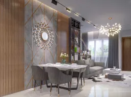 Phòng khách, Phòng ăn - Nhà phố Suncasa Bình Dương - Phong cách Modern 