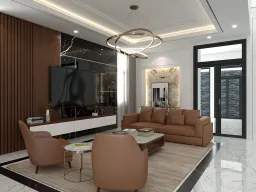 Phòng khách - Nhà phố Đỗ Xuân Hợp Quận 9 - Phong cách Modern 