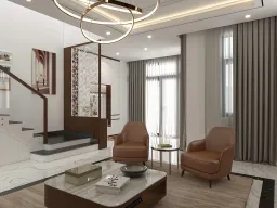 Phòng khách - Nhà phố Đỗ Xuân Hợp Quận 9 - Phong cách Modern 