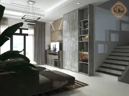 Phòng khách - Villa Mr Tòng 305m2 - Phong cách Neo Classic 
