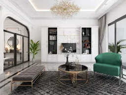 Phòng khách - Nhà phố Long An - Phong cách Neo Classic 