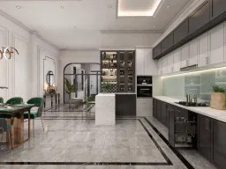 Phòng bếp - Nhà phố Long An - Phong cách Neo Classic 