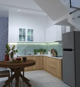 Phòng bếp, Phòng ăn - Nhà phố Gò Vấp - Phong cách Modern + Scandinavian 