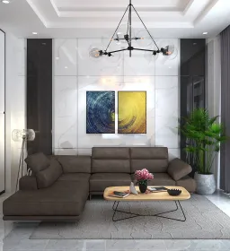 Phòng khách - Nhà phố Gò Vấp - Phong cách Modern + Scandinavian 