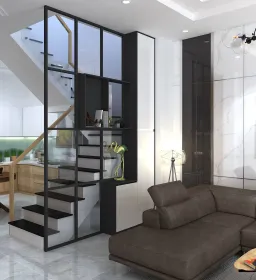 Phòng khách - Nhà phố Gò Vấp - Phong cách Modern + Scandinavian 