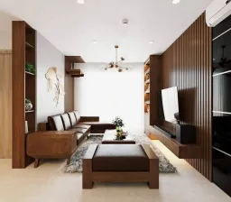 Phòng khách - Căn hộ Estella Quận 2 - Phong cách Mid-Century Modern 