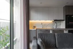 Phòng khách, Phòng bếp - Căn hộ Estella Quận 2 - Phong cách Modern 