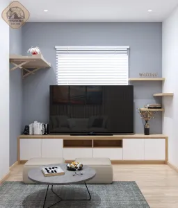 Phòng khách - Căn hộ Green Town Bình Tân 68m2 - Phong cách Scandinavian 