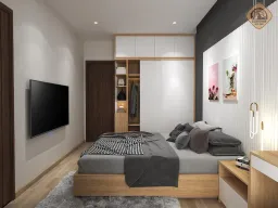 Phòng ngủ - Nhà mẫu Dự án Green Town Bình Tân 68m2 - Phong cách Color Block + Scandinavian 