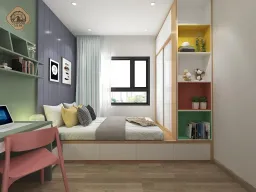 Phòng ngủ - Nhà mẫu Dự án Green Town Bình Tân 68m2 - Phong cách Color Block + Scandinavian 
