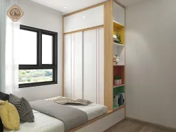 Phòng ngủ - Nhà mẫu Dự án Green Town Bình Tân 68m2 - Phong cách Color Block + Scandinavian 