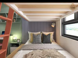 Phòng ngủ - Nhà mẫu Dự án Green Town Bình Tân 68m2 - Phong cách Color Block + Scandinavian 