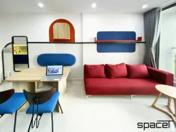 Phòng khách, Phòng ăn - Căn hộ Goldora Plaza Nhà Bè - Phong cách Color Block 